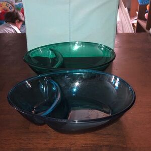 Plastic Divided Serving Bowls Set (A Chip & Dip)